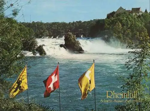 Schweiz - Rheinfall (Wasserfall) - Schweiz - mit Fahnen