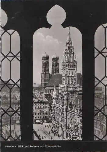 München - Blick auf Rathaus und Frauenkirche - 1957