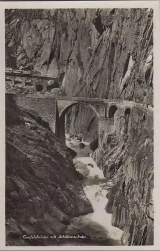 Schweiz - Schweiz - Schöllenenbahn - mit Teufelsbrücke - ca. 1950