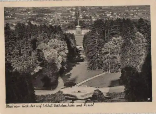 Kassel-Wilhelmshöhe - Blick vom Herkules auf Schloß und Stadt - 1958