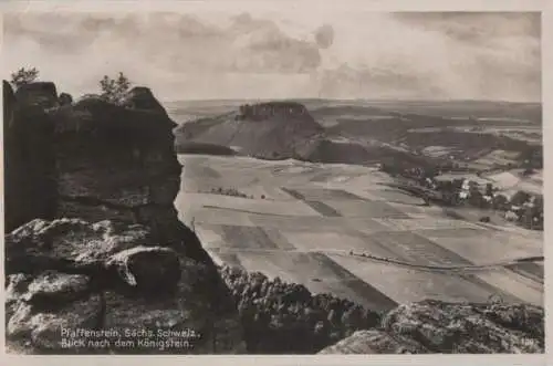 Sächsische Schweiz - Pfaffenstein, Blick nach dem Königstein - 1934