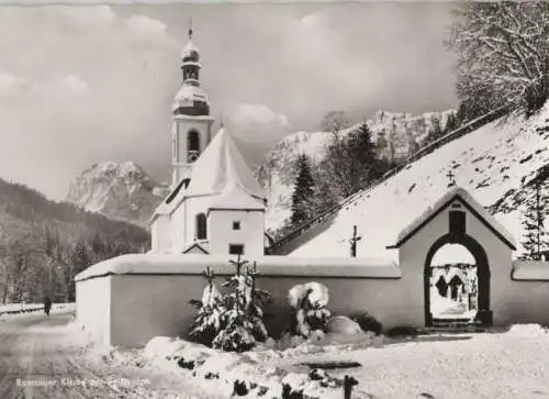 Ramsau - Kirche mit Reiteralpe - ca. 1955