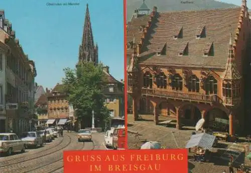 Freiburg - Oberlinden mit Münster, Kaufhaus - 1986