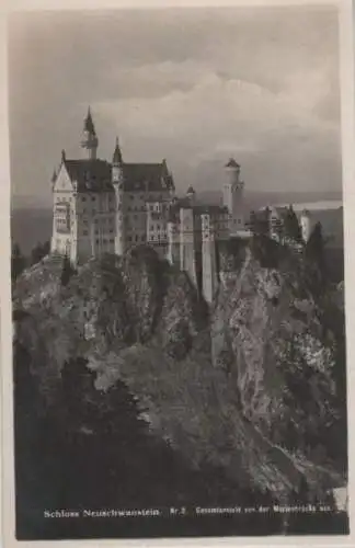 Schwangau Neuschwanstein - Gesamtansicht von Marienbrücke - ca. 1950