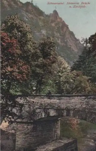 Schwarza - Steinerne Brücke und Kirchfels - ca. 1920