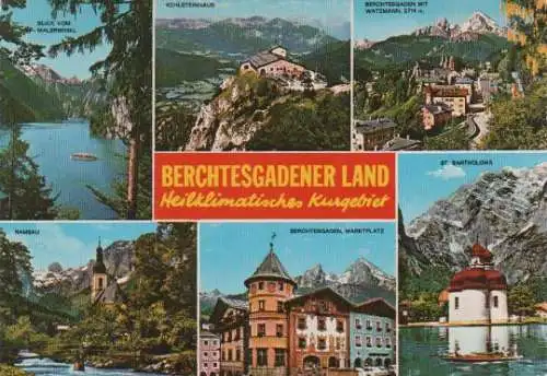 Berchtesgaden - Blick vom Malerwinkl, Kehlsteinhaus, Berchtesgaden mit Watzmann, Ramsau, Berchtesgaden, Marktplatz, St.