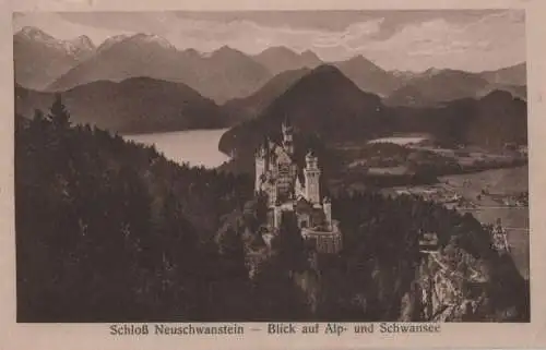 Schwangau Neuschwanstein - Blick auf A,p- und Schwansee - 1933