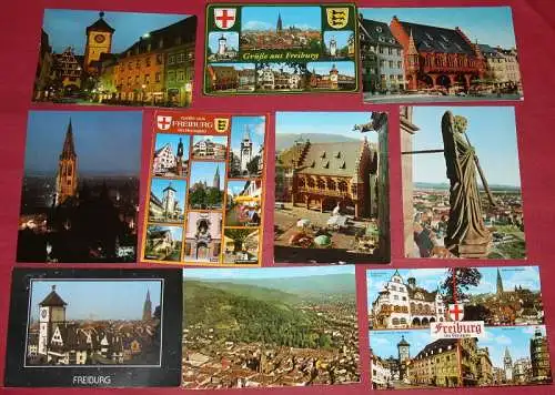 10 Ansichtskarten Freiburg / Breisgau (Postkarten, Paket, Konvolut, Lot)