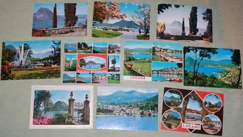 10 Ansichtskarten Lugano (Postkarten, Paket, Konvolut, Lot)