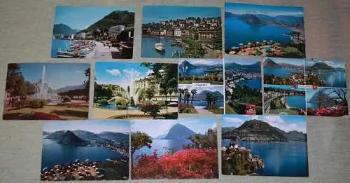 10 Ansichtskarten Lugano (Postkarten, Paket, Konvolut, Lot)