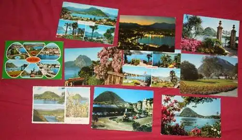 10 Ansichtskarten Lugano (Postkarten, Paket, Konvolut, Lot)