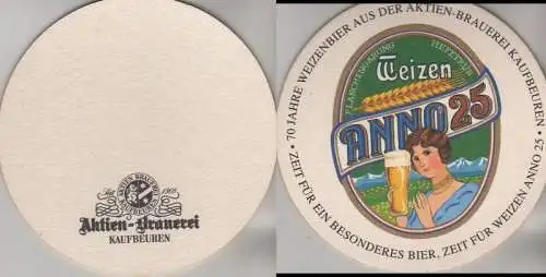 Bierdeckel rund - Aktien-Brauerei, Kaufbeuren