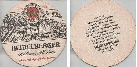 Bierdeckel rund - Heidelberger Schlossquell Bier