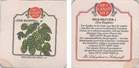 Bierdeckel quadratisch - Heyland Bier - Hopfen