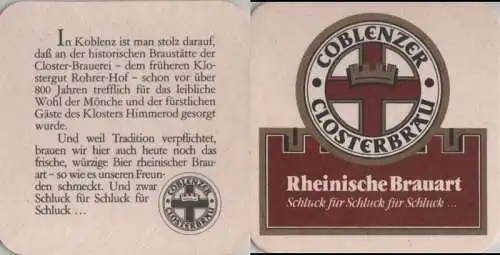 Bierdeckel quadratisch - Coblenzer Closterbräu