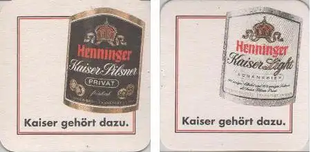 Bierdeckel quadratisch - Henninger - Kaiser gehört dazu