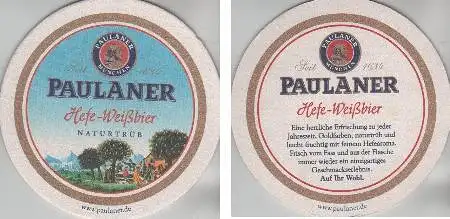 Bierdeckel rund - Paulaner naturtrübes Hefe-Weißbier