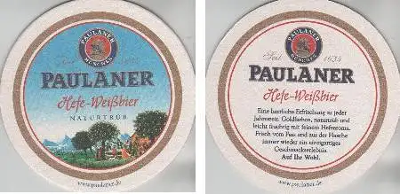 Bierdeckel rund - Paulaner - naturtrübes Hefeweißbier