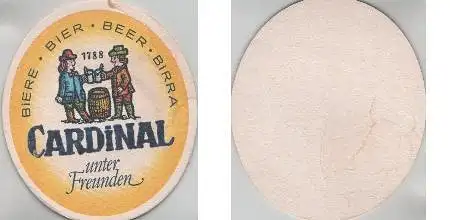 Bierdeckel oval - Cardinal - unter Freunden