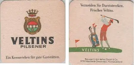 Bierdeckel quadratisch - Veltins - Durststrecken vermeiden