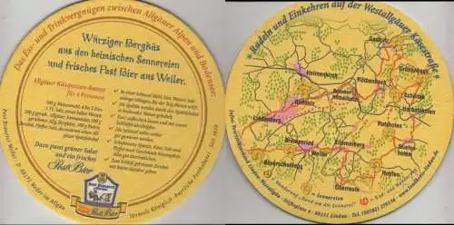 Bierdeckel rund - Post-Brauerei, Weiler