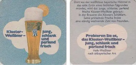 Bierdeckel quadratisch - Kloster-Weißbier Hefe-Weißbier