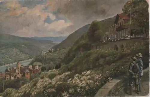 Heidelberg - Blick auf Schloss und Neckar