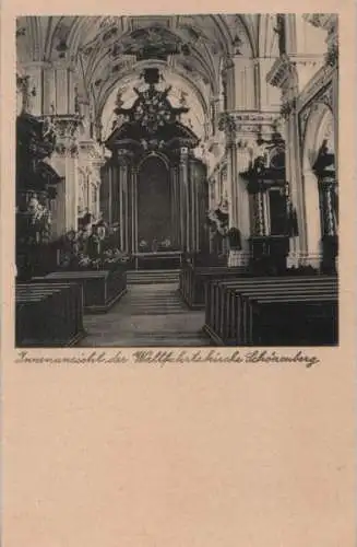 Ellwangen-Schönenberg - Innenansicht der Wallfahrtskirche - 1958