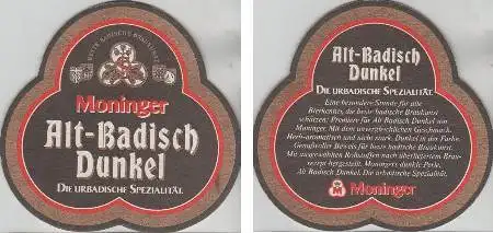 Bierdeckel Sonderform - Moninger - Alt Badisch Dunkel