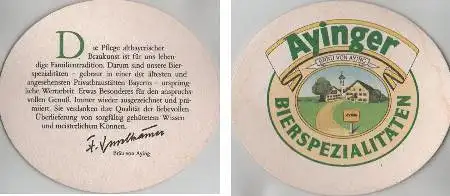 Bierdeckel oval - Ayinger - Bräu von Aying