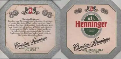 Bierdeckel quadratisch - Henninger