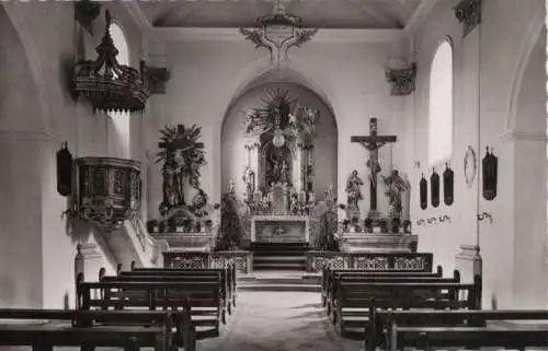 Großheubach, Kloster Engelberg - Inneres der Wallfahrtskirche - 1957