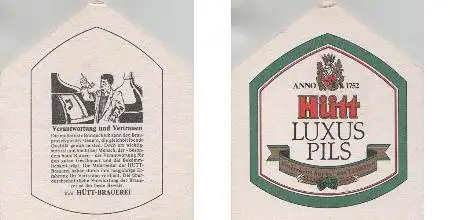 Bierdeckel Sonderform - Hütt Luxus Pils