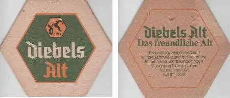 Bierdeckel 6-eckig - Diebels mit Nadelloch