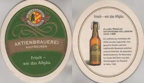 Bierdeckel oval - Aktien-Brauerei, Kaufbeuren