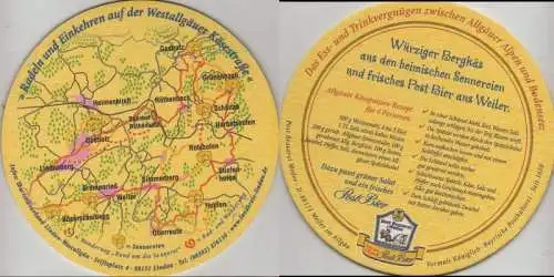 Bierdeckel rund - Post-Brauerei, Weiler