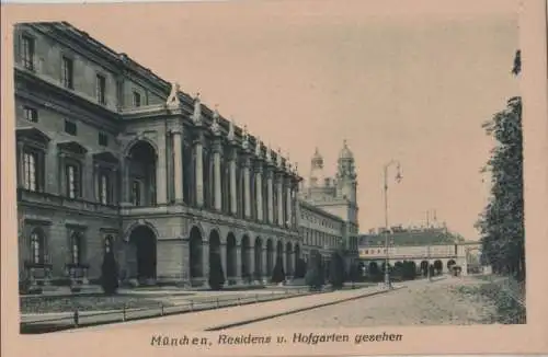 München - Residenz vom Hofgarten gesehen - ca. 1950