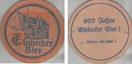 Bierdeckel rund - Einbecker - 600 Jahre - Nadellöcher