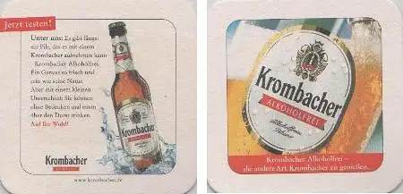 Bierdeckel quadratisch - Krombacher alkoholfrei