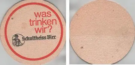 Bierdeckel rund - Schultheiss - mit Nadelloch