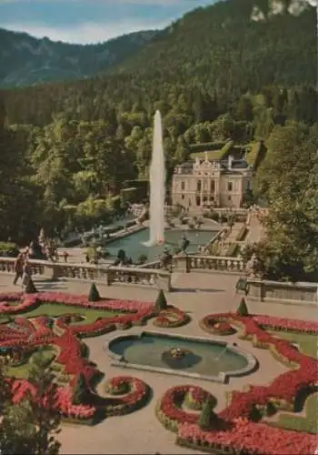 Ettal, Linderhof - mit Fontäne - 1966