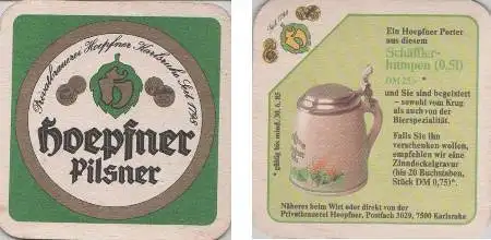 Bierdeckel quadratisch - Hoepfner - Schäfflerhumpen