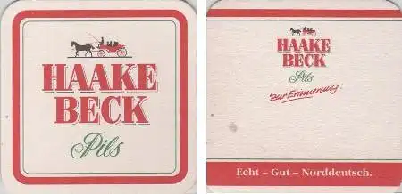 Bierdeckel quadratisch - Haake Beck - Zur Erinnerung