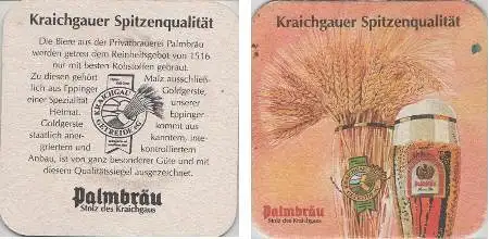 Bierdeckel quadratisch - Palmbräu Spitzenqualität Kraichgau