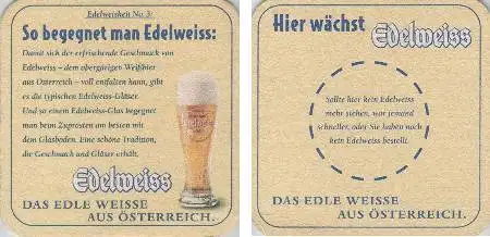 Bierdeckel quadratisch - Edelweiss - Weishei No. 3