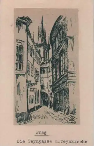 Prag - Praha - Teyngasse und Teynkirche - ca. 1940