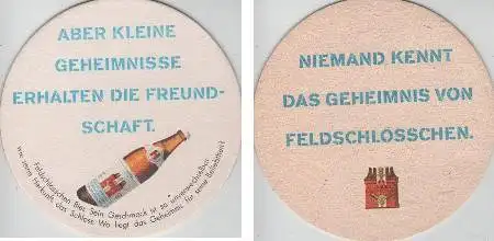 Bierdeckel rund - Feldschlößchen - kleine Geheimnisse