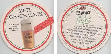 Bierdeckel rund - Bürger light