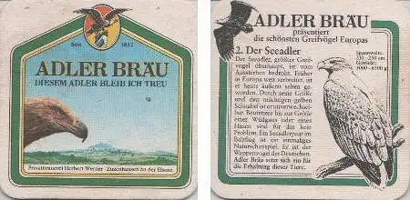 Bierdeckel quadratisch - Adler - Seeadler