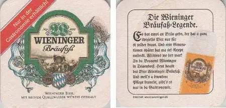 Bierdeckel quadratisch - Wieninger - Bräufaß - Legende